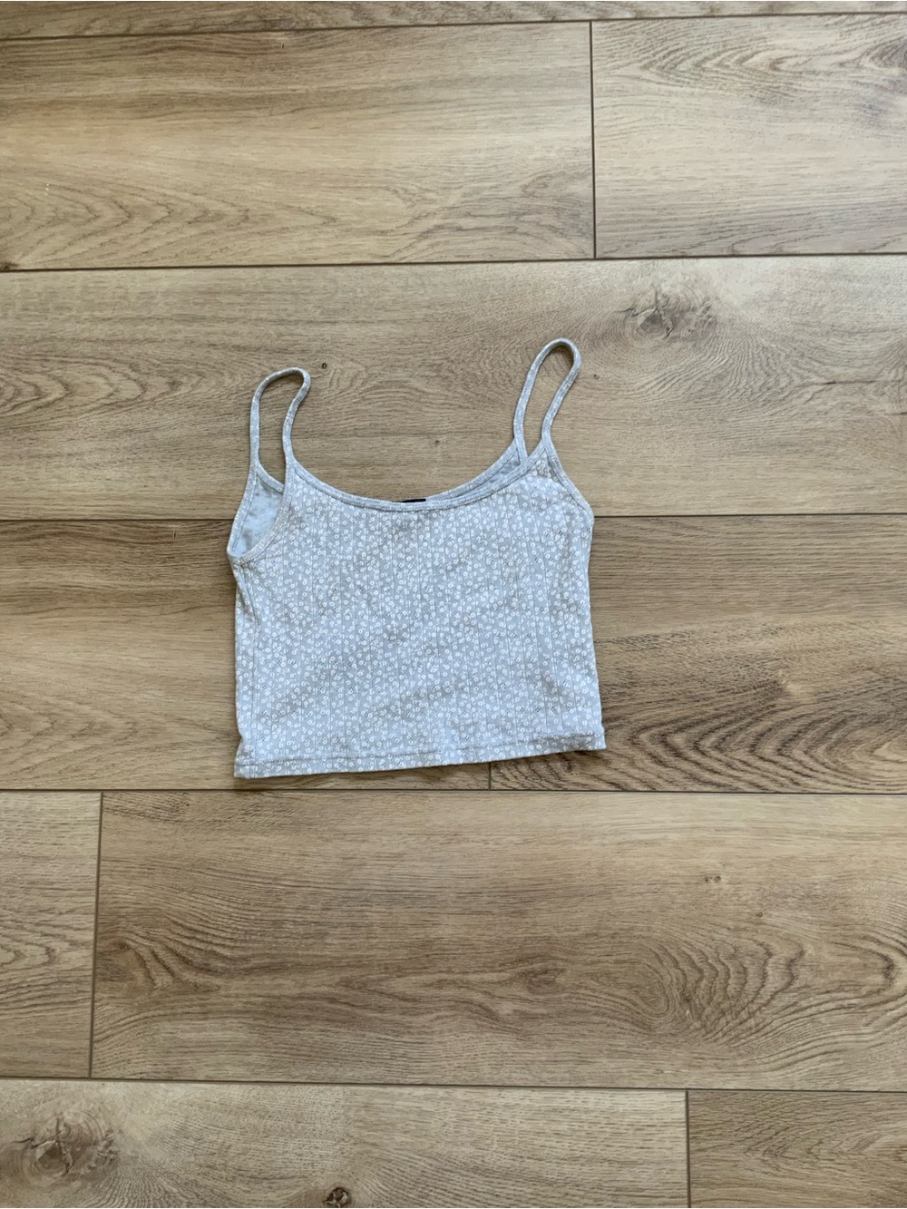 Brandy Melville Light Blue Floral Crop Tank